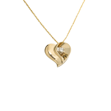 Yellow 14k Yellow Gold Diamond Solitare Pendant .17 Ctw